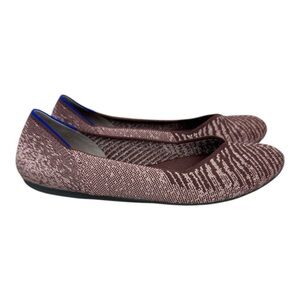 ROTHYS Desert Metallic Pink Purple Glitter Round Toe Flat Shoe Size 10.5